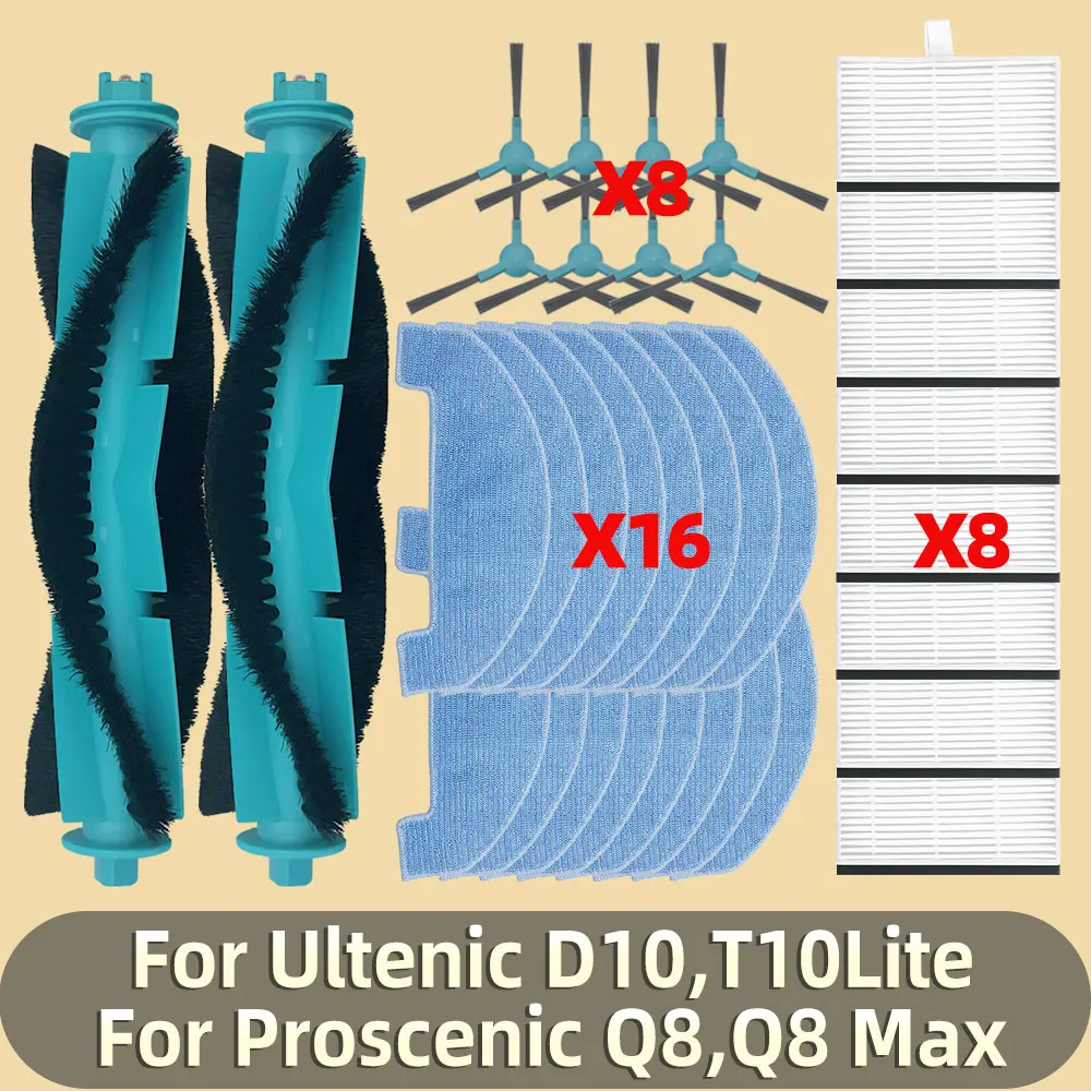 Fit For ( Mova E10, E20 Plus, S800, Trouver E10, Ultenic D10, T10 Lite, Proscenic Q8 Max, Lubluelu L15 ) Brush Mop Filter Part - 6