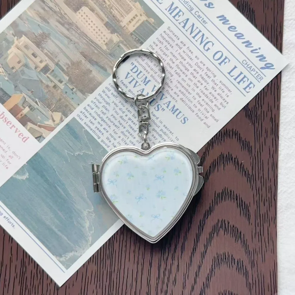 Durable Acrylic Panel Keychain Heart Shaped Alloy Hardware Keychain Pendant Cute Ins Style Split Key Ring Key Ring Couple Gift