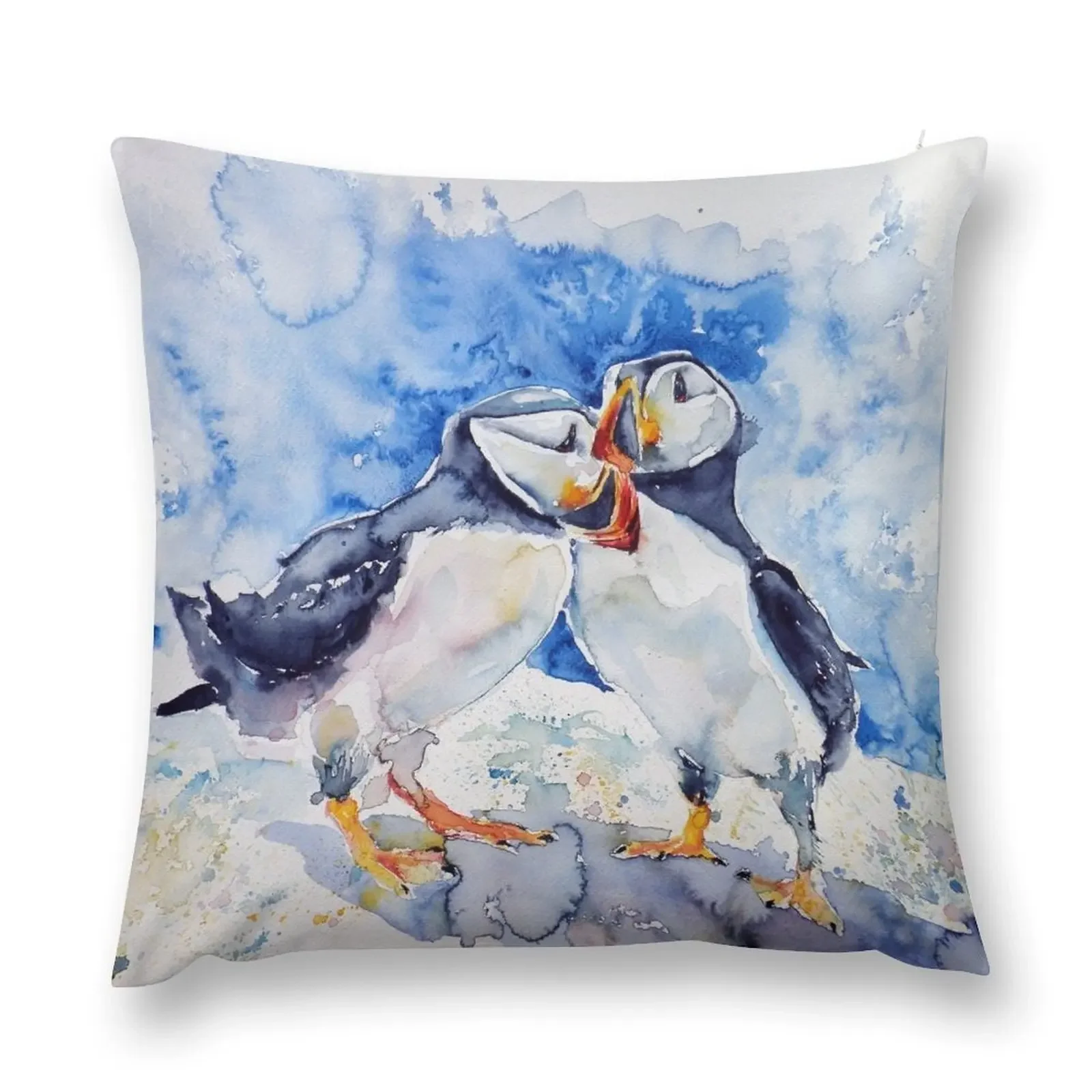 Puffins Throw Pillow Decorative Cushions For Luxury Sofa Cushion Cover Elastic Cover For Sofa Embroidered Cushion Cover pillow