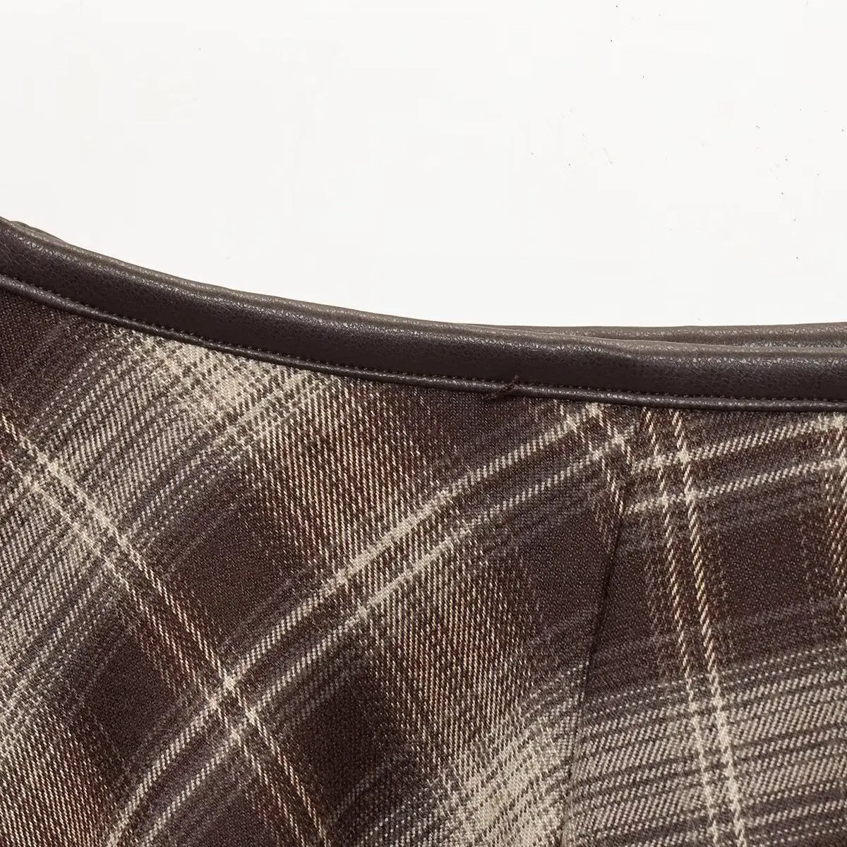 Kaslead feito de lã mista xadrez balão saia feminina ci com suporte ajuste midi saia fibra de poliéster