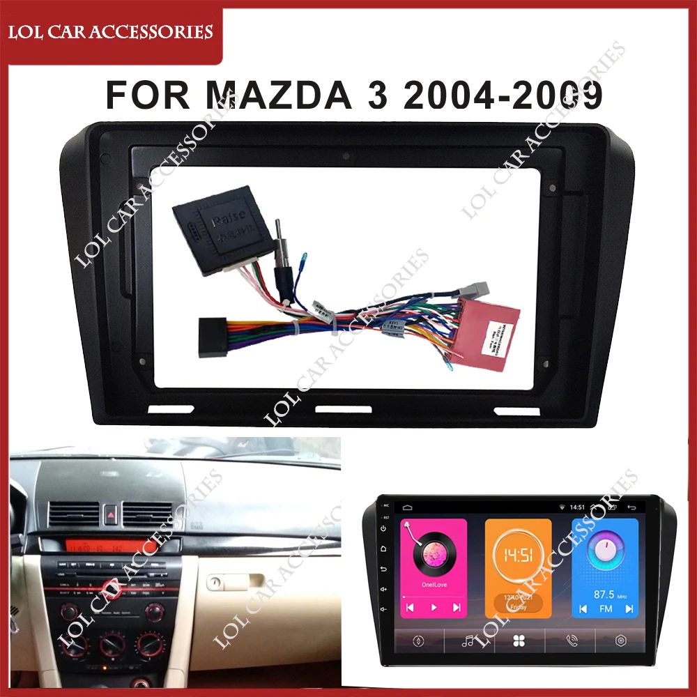 9 Inch For Mazda 3 2004-2009 Car Radio Fascias Android MP5 GPS Player Panel Frame 2 Din Head Unit Stereo Dash Board Cover