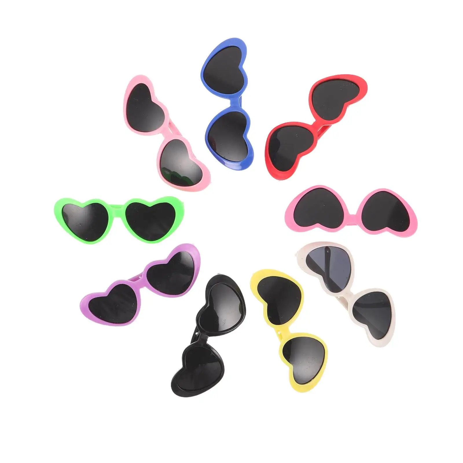 

9Pcs Pet Heart Shaped Sunglasses Small Breed Dog Glasses Uv Protection Lightweight Doggie Sunglasses Photo Prop Party Costume