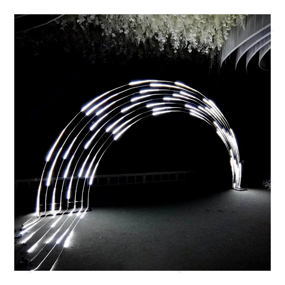 Outdoor Background Frame Decorative Prop Iron Wedding Mariage Backdrop Arch Led Meteor Stand Birthday Party Diy Decoration Stage