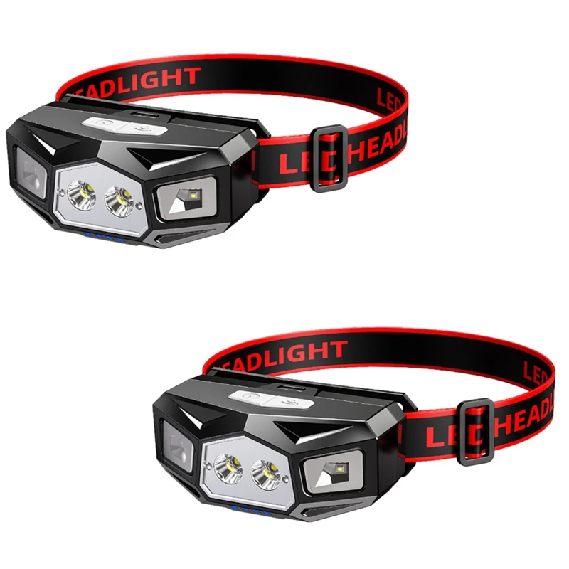 LED Headlight Emergency Rechargeable Head-Mounted Flashlight Field Work Super Bright Headlight