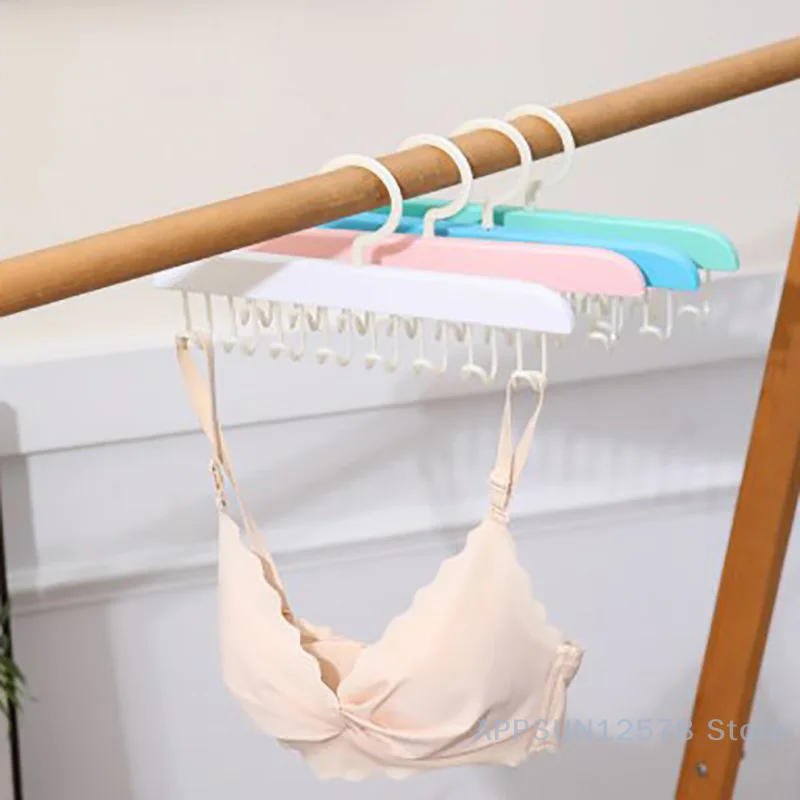 8 Hooks Bra Hanger Belts Camisole Clothes Organizer Rack Tie Hats Scarf Holder Non-slip Space Saving Wardrobe Storage