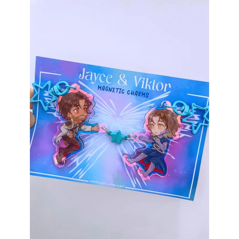 Jayce Viktor Star Link 5cm Acrylic Keychains Cute Arcane League of Legends Anime Bag Charms Backpack Pendants Collectible Gifts view 4