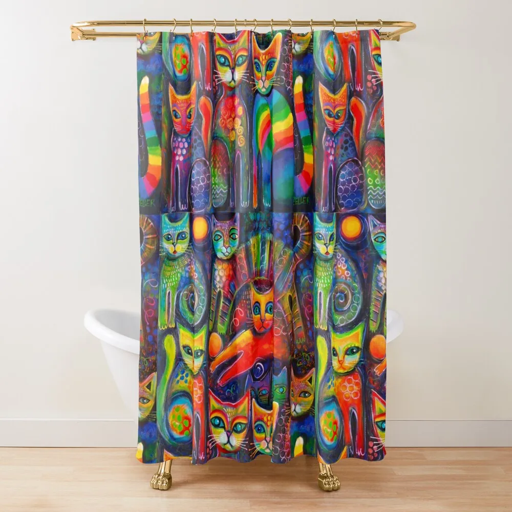 

Rainbow cats acrylics Shower Curtain Shower For Bathrooms For The Bathroom Curtain