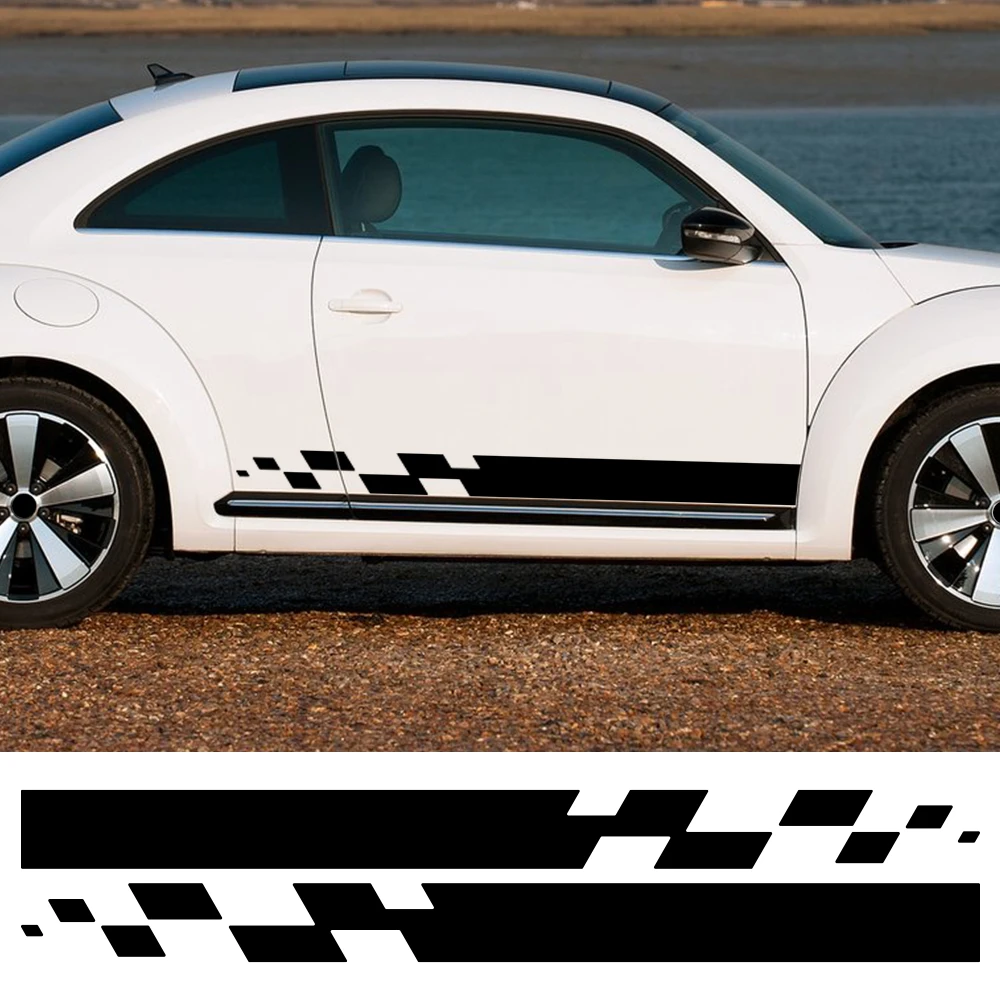 

2PCS Car Sticker Waterproof Self Adhesive Car Side Door Stripes Exterior Vinyl Decals Auto Accessories For Volkswagen VW Beetle