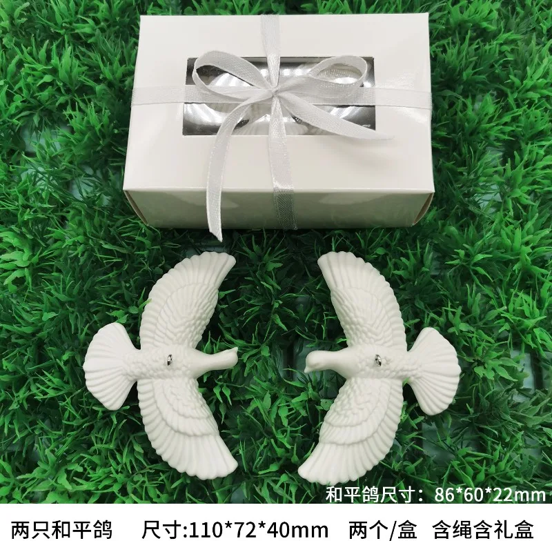 

2pcs Resin White Dove Christmas Ornaments Xmas Tree Hanging Pendants 2026 New Year Party Home Wall DIY Decoration Kids Gifts