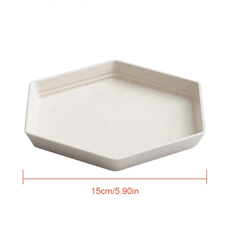 Tableware Dishes Multifunctional Fruit Plate Thicken Wheat Straw Hexagon Tray Dessert Plates