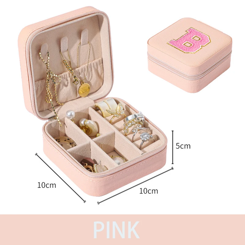 Mini boîte de rangement portable en cuir PU pour bijoux, boîte de présentation pour boucles d'oreilles et matiques pour femmes, voyage familial