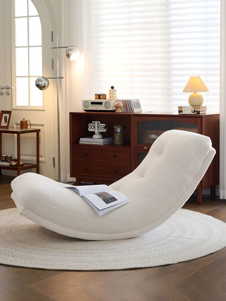 Home Furniture Chair Living Room Lamb Wool Lazy Sofa Single Leisure Chair Yoga Chair Bedroom Chairs Balcony Chairs Balcony Chair