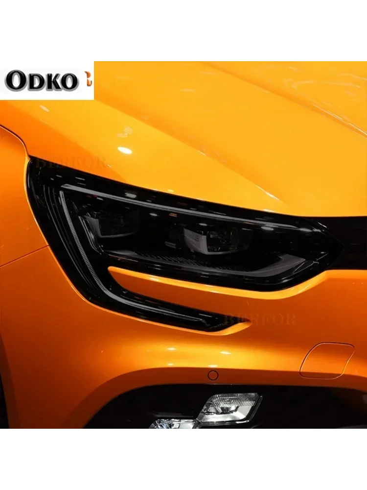 Dla Renault Megane 4 RS GT Sport Akcesoria Samochodowe Przyciemnianie Reflektorów Czarna Folia Ochronna Przezroczysta Naklejka TPU — 2