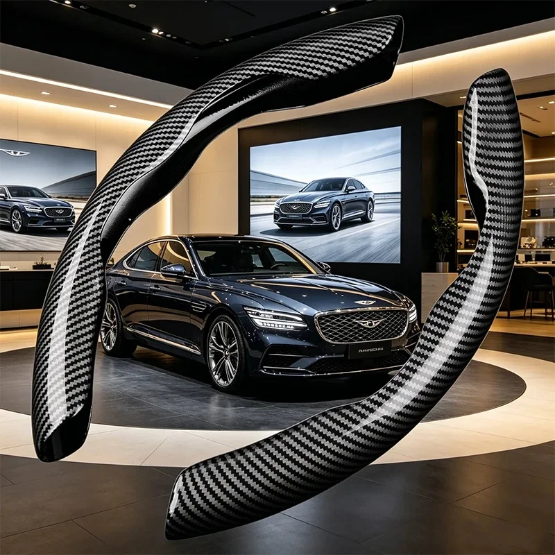 For Genesis G60 G70 G80 G90 GV60 GV70 GV80 GV90 GV100 Car Carbon Fiber Texture Steering Wheel Cover Auto interior Accessories