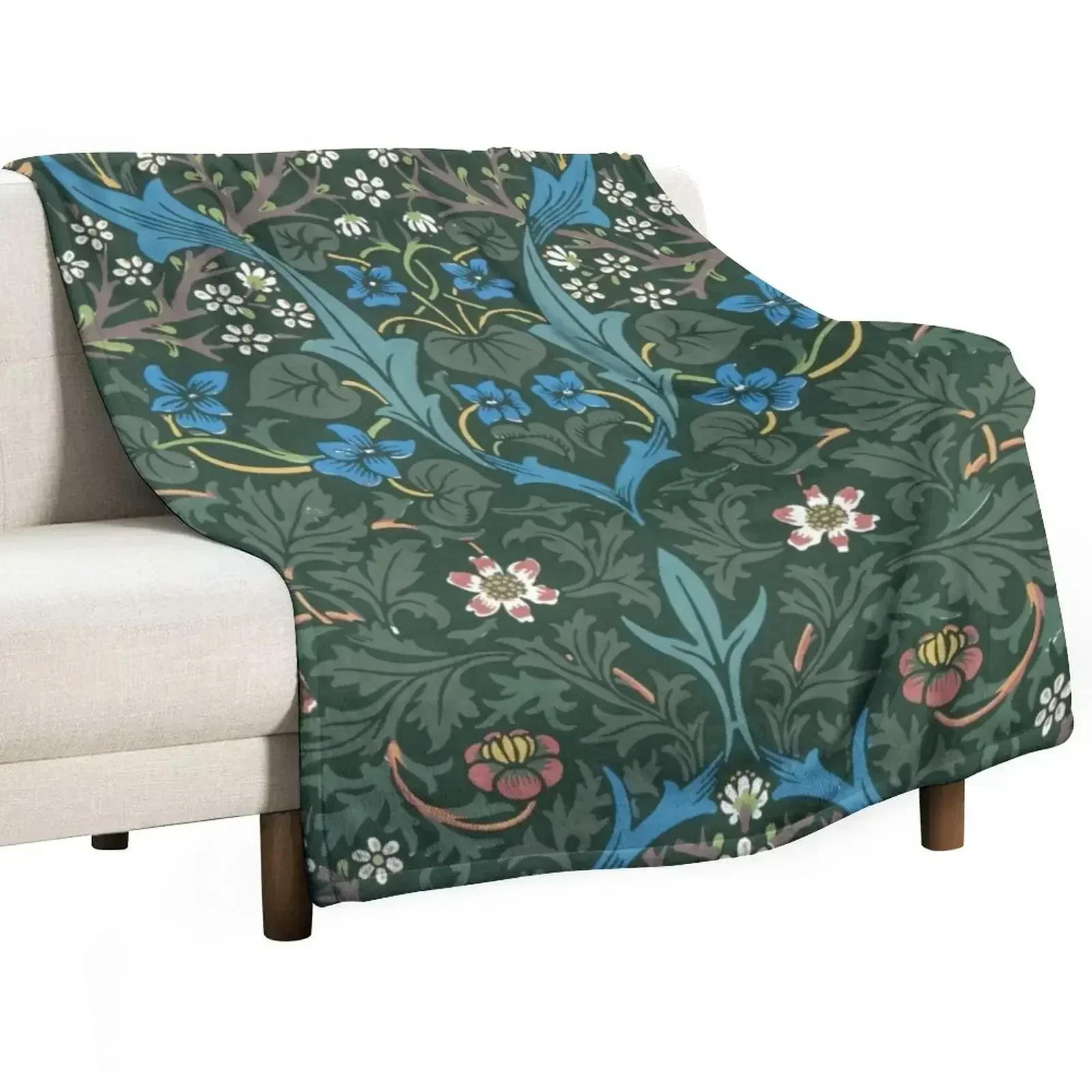 

William Morris Blackthorn Pattern, 1892 Throw Blanket Vintage Tourist Blankets