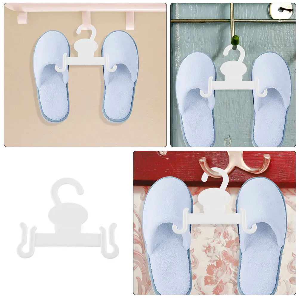 10Pcs Plastic Slipper Hooks Slippers Display Hanger Space Saver for Supermarket Home Hotel Sandals Flops Cotton Slippers