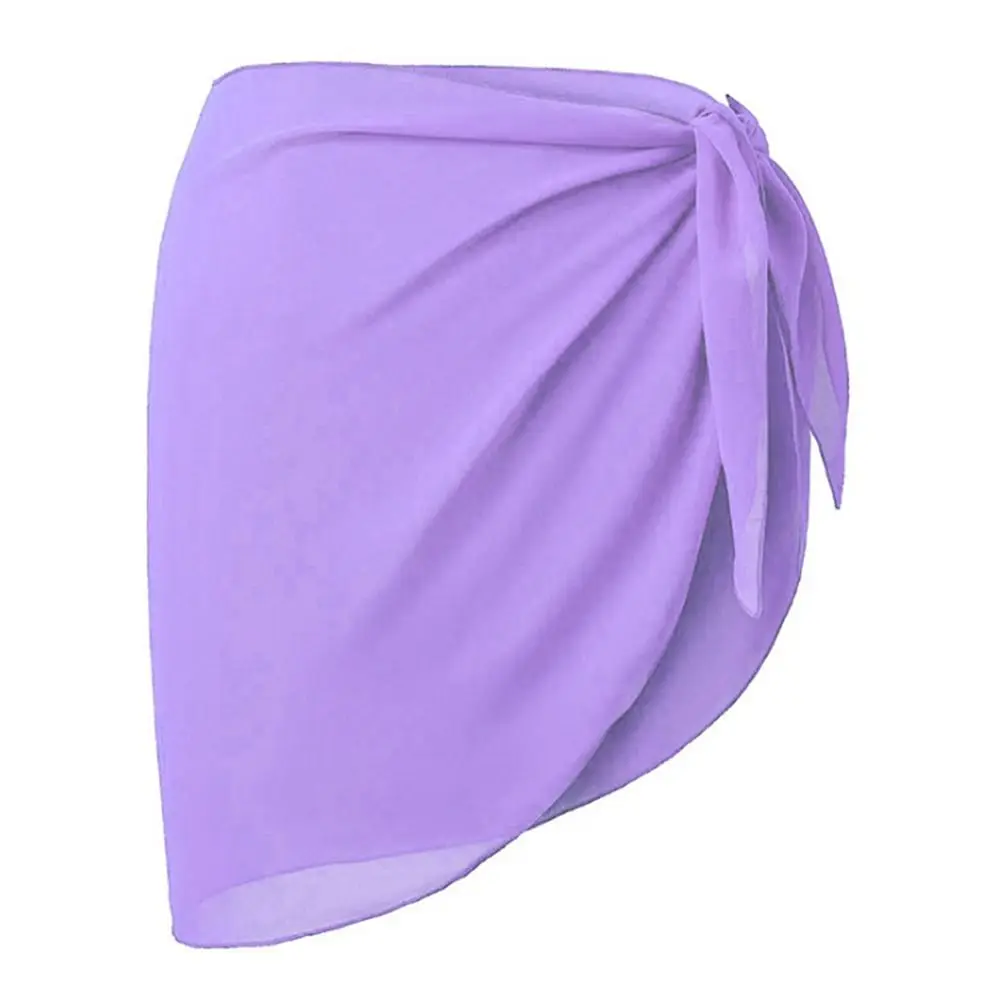 Soft Short Sarongs Chiffon Swimsuit Wrap Sheer Coverups Beach Short Cover Summer Scarf Cover Short Skirt Women