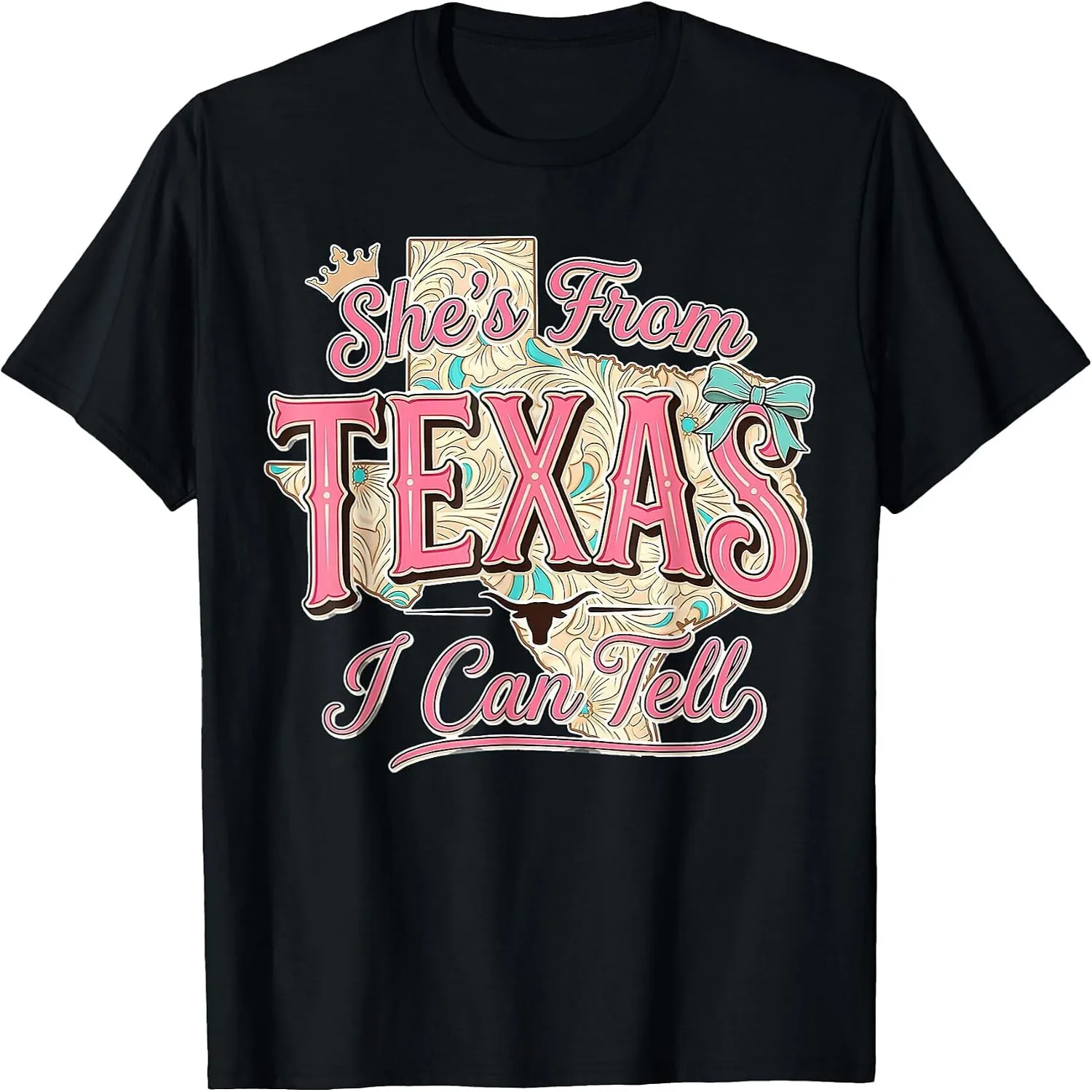She's from Texas I Can Tell, Floral Texas Map T-Shirt Y2K aesthetic, Concert tee