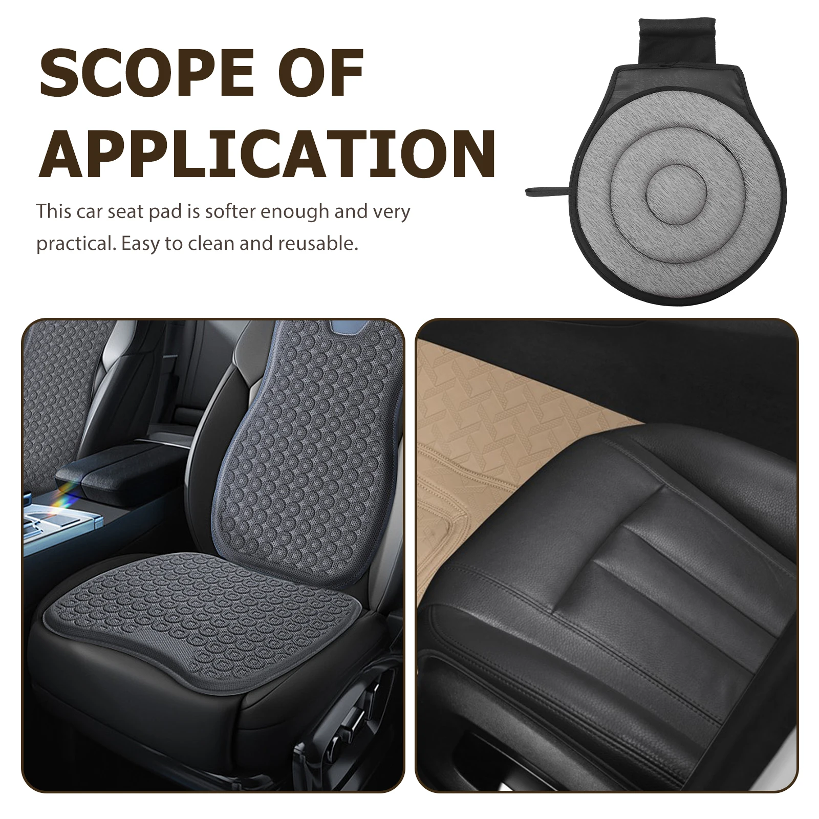 

Swivel Car Seat Cushion 360 Degree Rotating Pad for Driver Elderly Pregnant Women Soft Breathable Reusable Dark Color Easy Wash