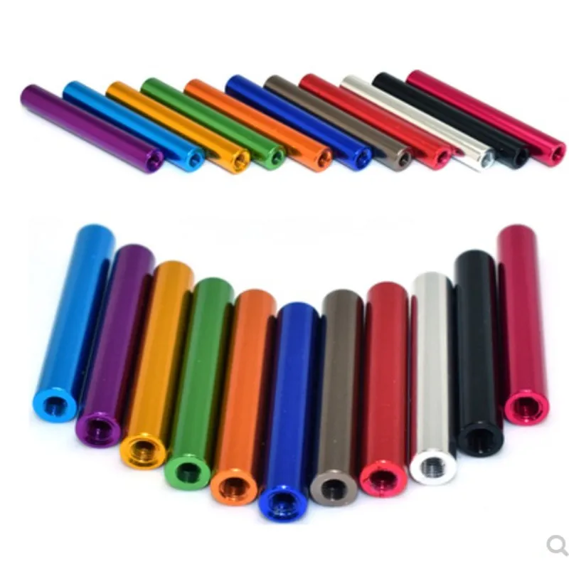 5-10pcs/lot M3 length 10-100mm Anodized colourful aluminum Column Rods round standoff spacer