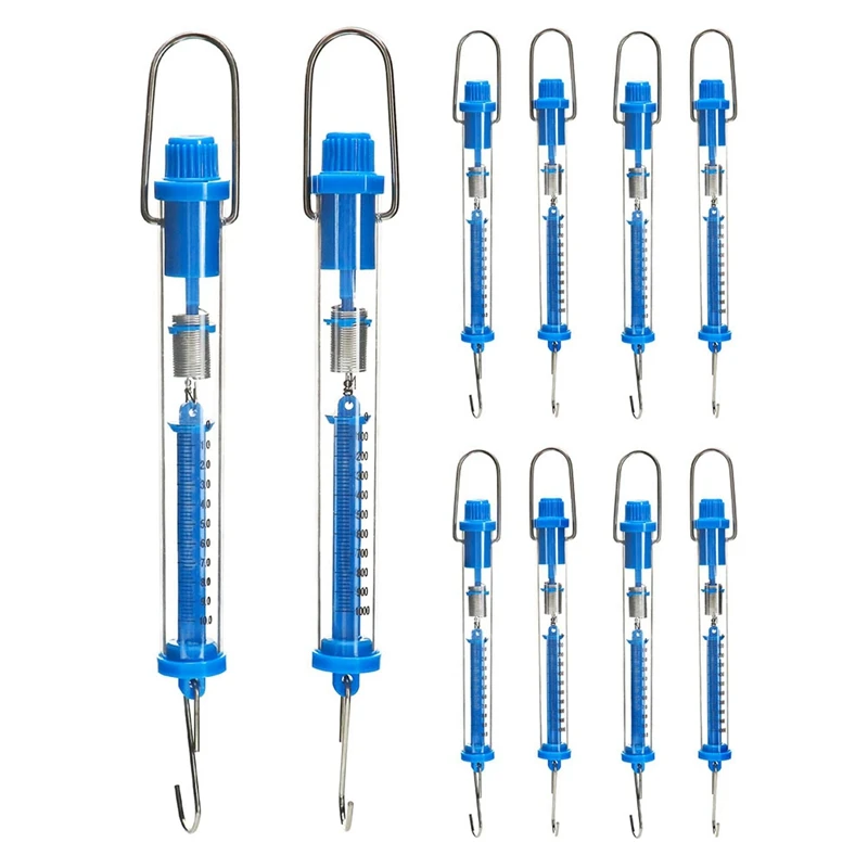 Spring Scale, 10 Pack 10N Transparent Spring Balance Hanging Tube Spring Scale,Spring Balance Hanging Tube Easy Install