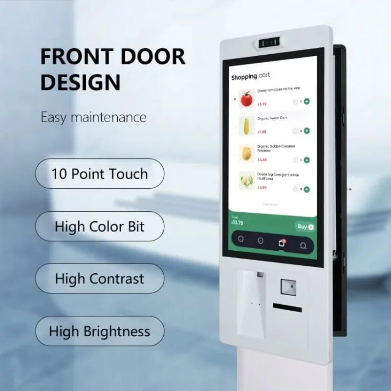 Macchina per chiosco di pagamento per ordini self-service montata a parete personalizzata da 23,8 27 pollici per ristoranti, centri commerciali, ordini automatici di alimenti SDK