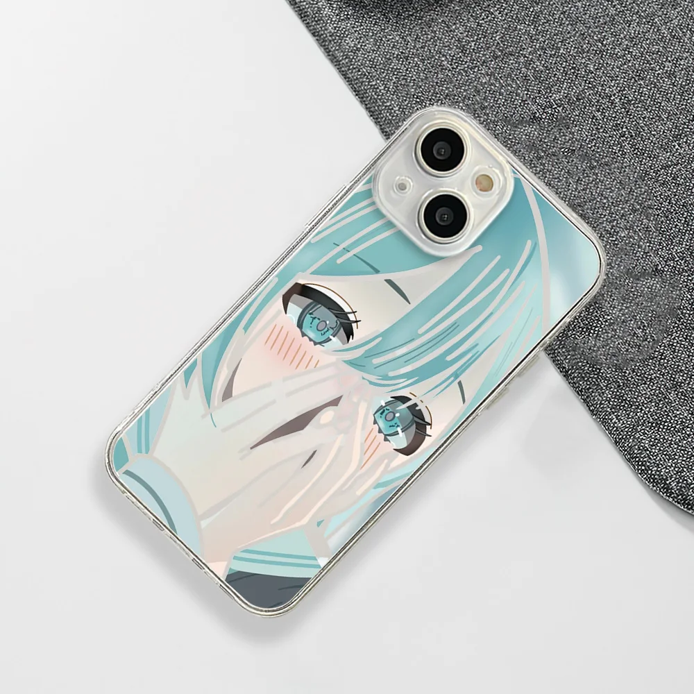 Two dimensional Kawaii H-Hatsune Mikus Phone Case For IPhone 15 14 13 12 11 Transparent Magnetic Suction Cover