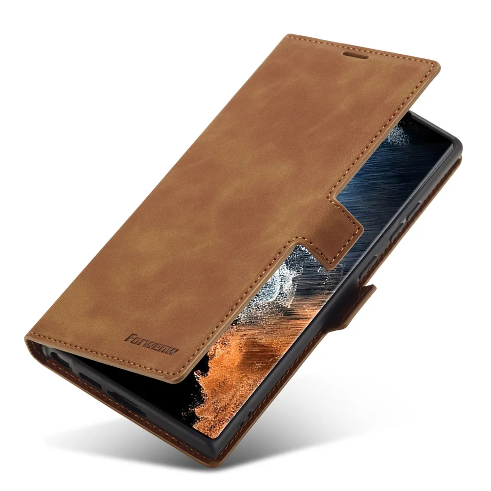 Funda para Samsung Galaxy S25 Ultra S24 Plus S25 FE S22, funda de cuero con tapa de negocios, para Samsung S25 Edge S24 S23 3