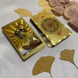 12×7cm Waterproof High Quality Bendable Golden Oracle Tarot Deck with English Guide Standard Waite 78 Cards