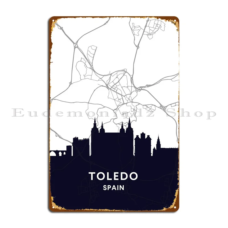 Toledo Spain Metal Sign Club Wall Decor Vintage Custom Cinema Tin Sign Poster