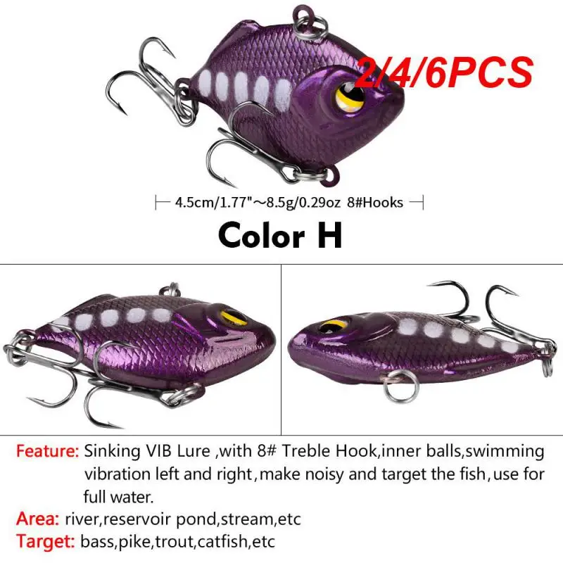 2/4/6PCS Decoy Stereoscopic 3d Fish Eyes Realistic Fish Body Design Size 4.5cm Weight 8.5g Fishing Supplies Luya Bait