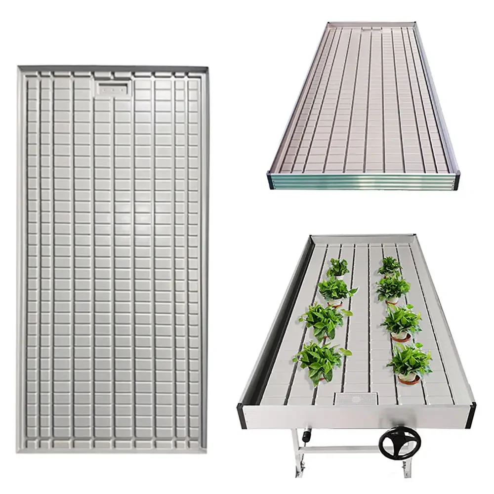 Custom 4x8 Movable Hydroponic Rolling Bench Grow Rack System Growing Table Seedbed for Various Plant Types for Seeding