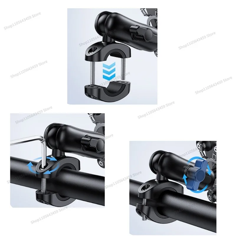 For motorcycle phone holders, dual shock absorbers, metal anti-theft adjustment arms, motorcycle and electric bike handlebars