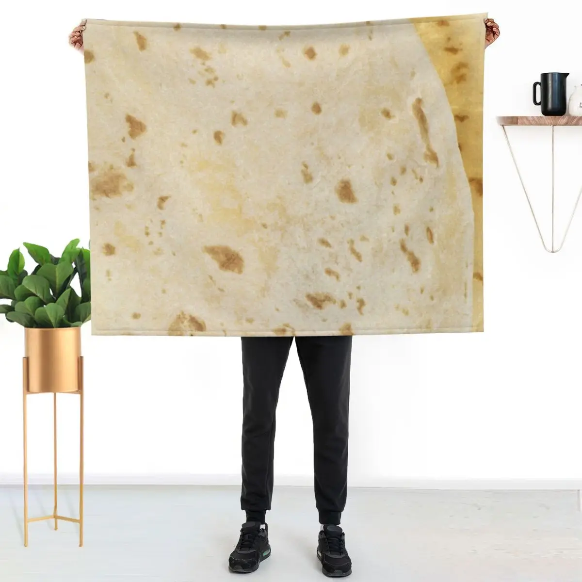 

Flour Tortilla Burrito Taco Pattern Throw Blanket Multi Purpose Soft Warm Blanket for Home Travel