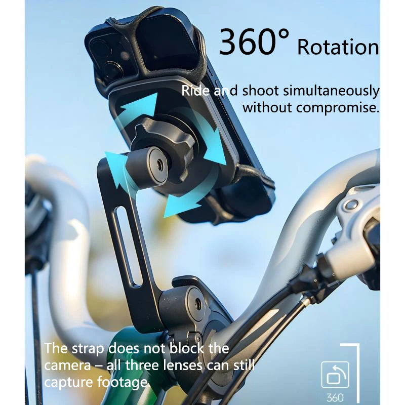 Für Brompton Faltrad-Handyhalterung, stoßdämpfende Handyhalterung, Anti-Vibraton 360 °   Rotierbarer Fahrrad-Handyhalter