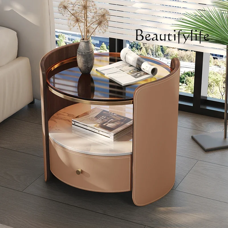 R منضدة الشمال الفاخرة أدراج التخزين الجمالية طاولة السرير الإيطالية الحديثة بسيطة Mesita De Noche أثاث غرفة نوم