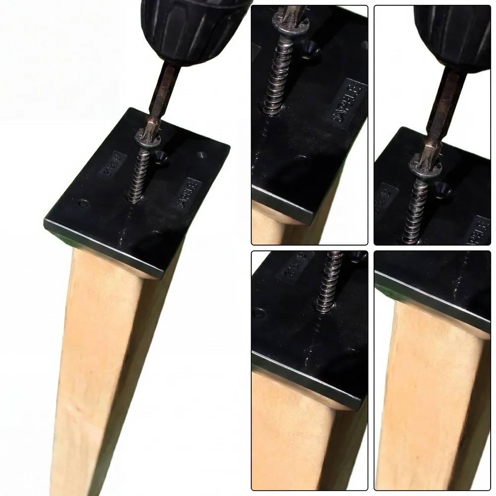 Nylon Fence Anchor Base for 2x4 Inch Wooden Posts - 20 pcs Black Holder Compatible with 2 x 4 or 2 x 6 Rails - Outdoor Use