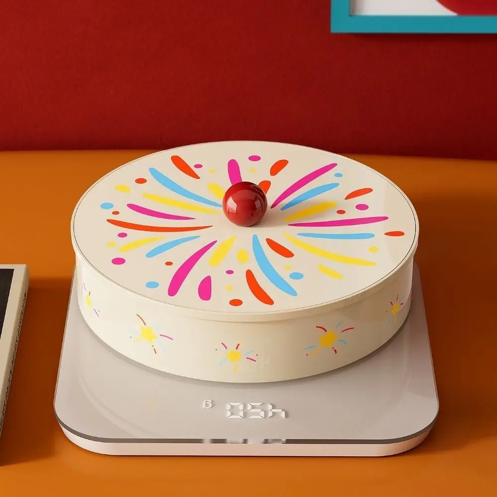 أطباق فاكهه بلاستيكية متعددة الطبقات مستديرة ذات سعة كبيرة صينية تقديم فواكه مجففة مع غطاء طبق فواكه مختوم لغرفة المعيشة