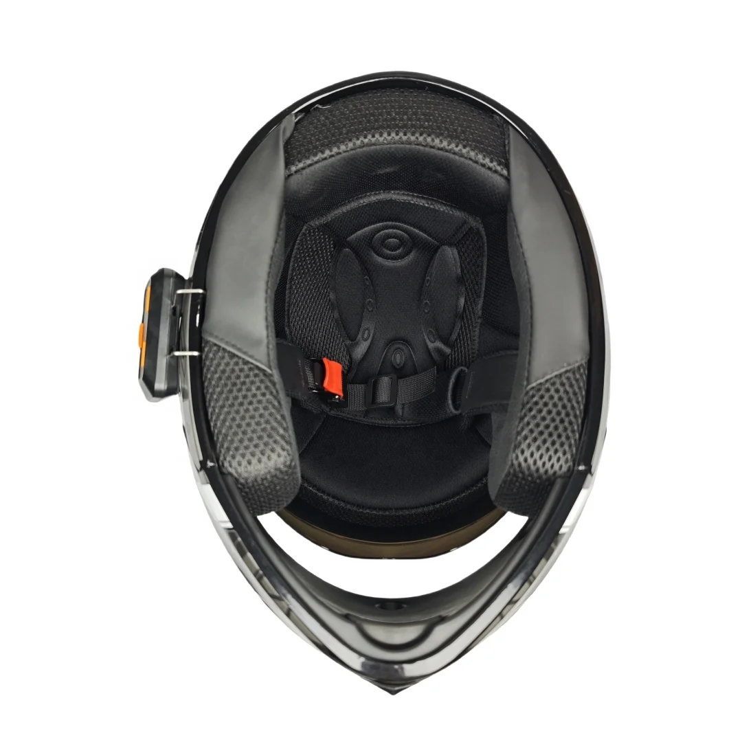 ABS وحدات دراجة نارية خوذات ركوب الأسنان الزرقاء LED أضواء خلفية تحطم خوذة لصانع الدراجات النارية في الهواء الطلق #6