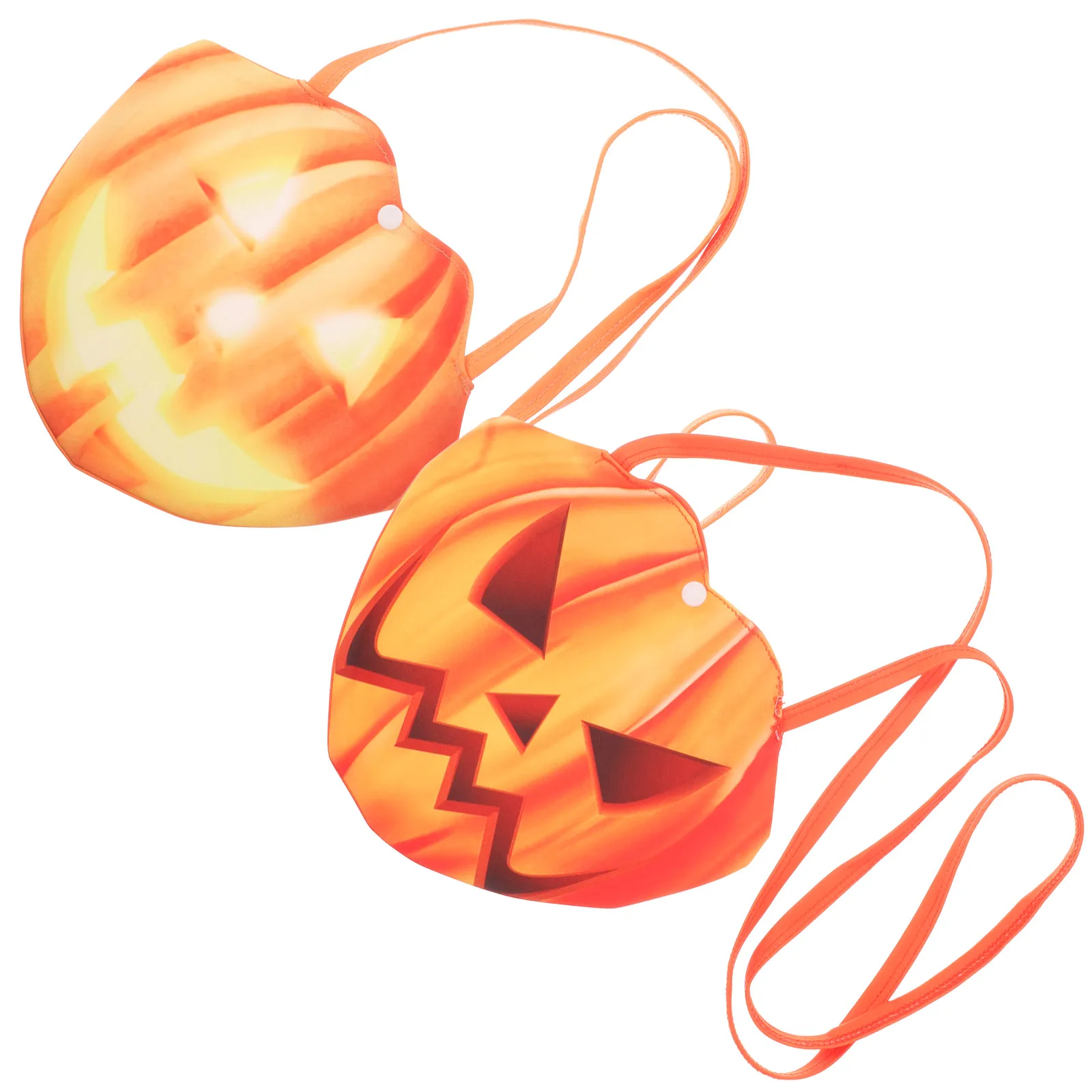 

2Pcs Halloween Pumpkin Pattern Hanging Bags Candy Treat Gift Pouches Party Supplies Favor Bags Costume Accessories Lightweight