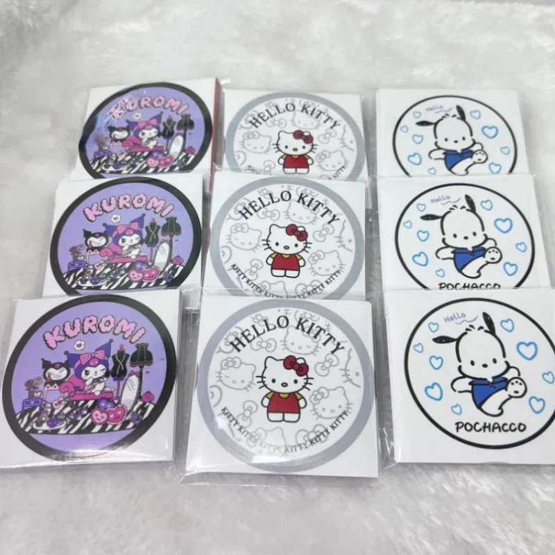 Anime Kawaii Sanrio Cartoon Sealing Stickers My Melody Hello Kitty Round Pocket Sticker Cute Packaging Decoration Diy Material