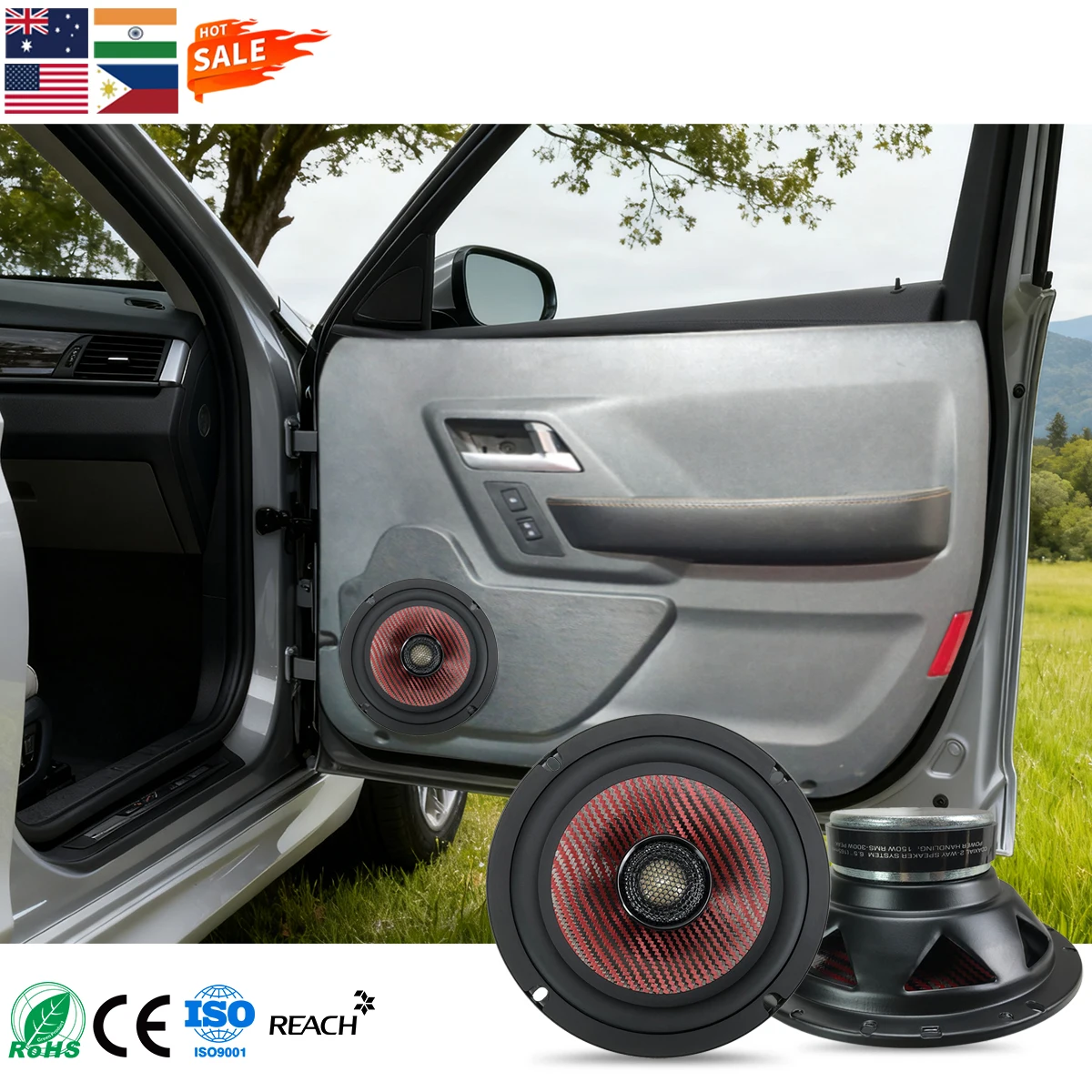 High Quality Zeming ZM-YS-605 80W*2 (R.M.S.) 12V 6.5 Inch 2-Way Coaxial Universal Fit Outdoor/Car Full Range Speakers