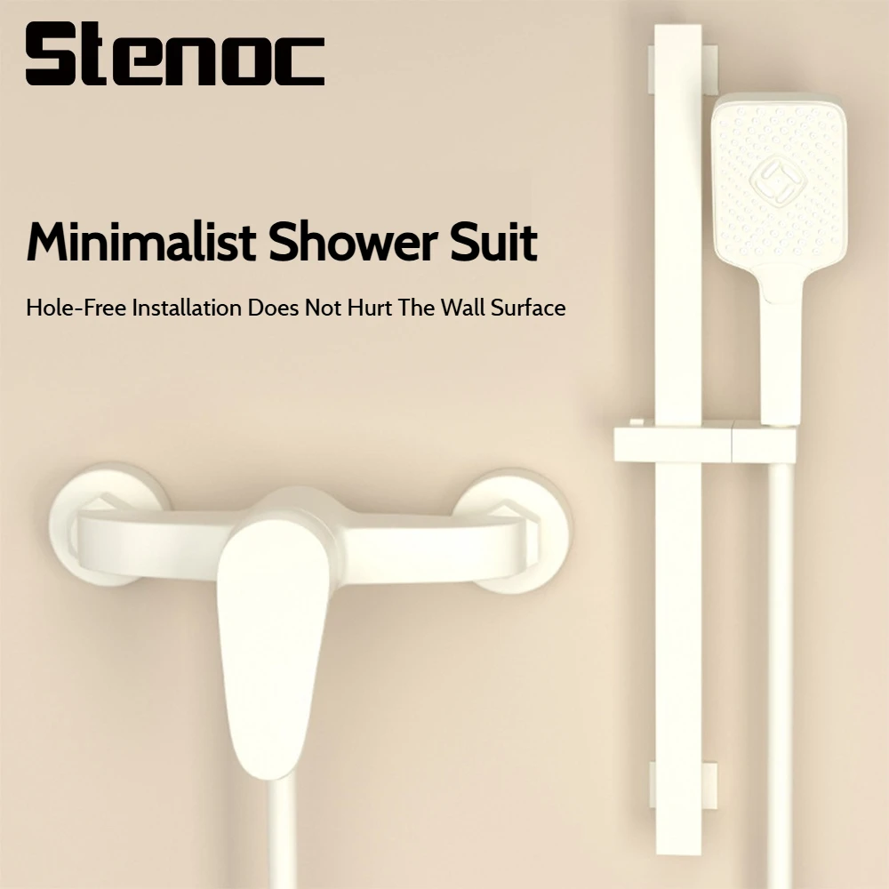 

Stenoc Modern Styel New Household Bathroom Shower Faucet Set Wall Mounted White Brass Shower Faucet Set Bath & Shower Mixer Tap