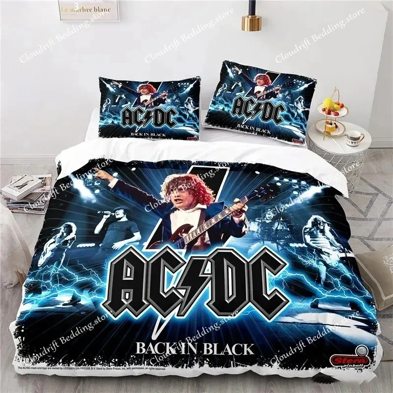 Ac-Dc Bedding Sets Music Cartoon Duvet Cover Girls Boys Single Twin For Bed Beautiful Holiday Gifts