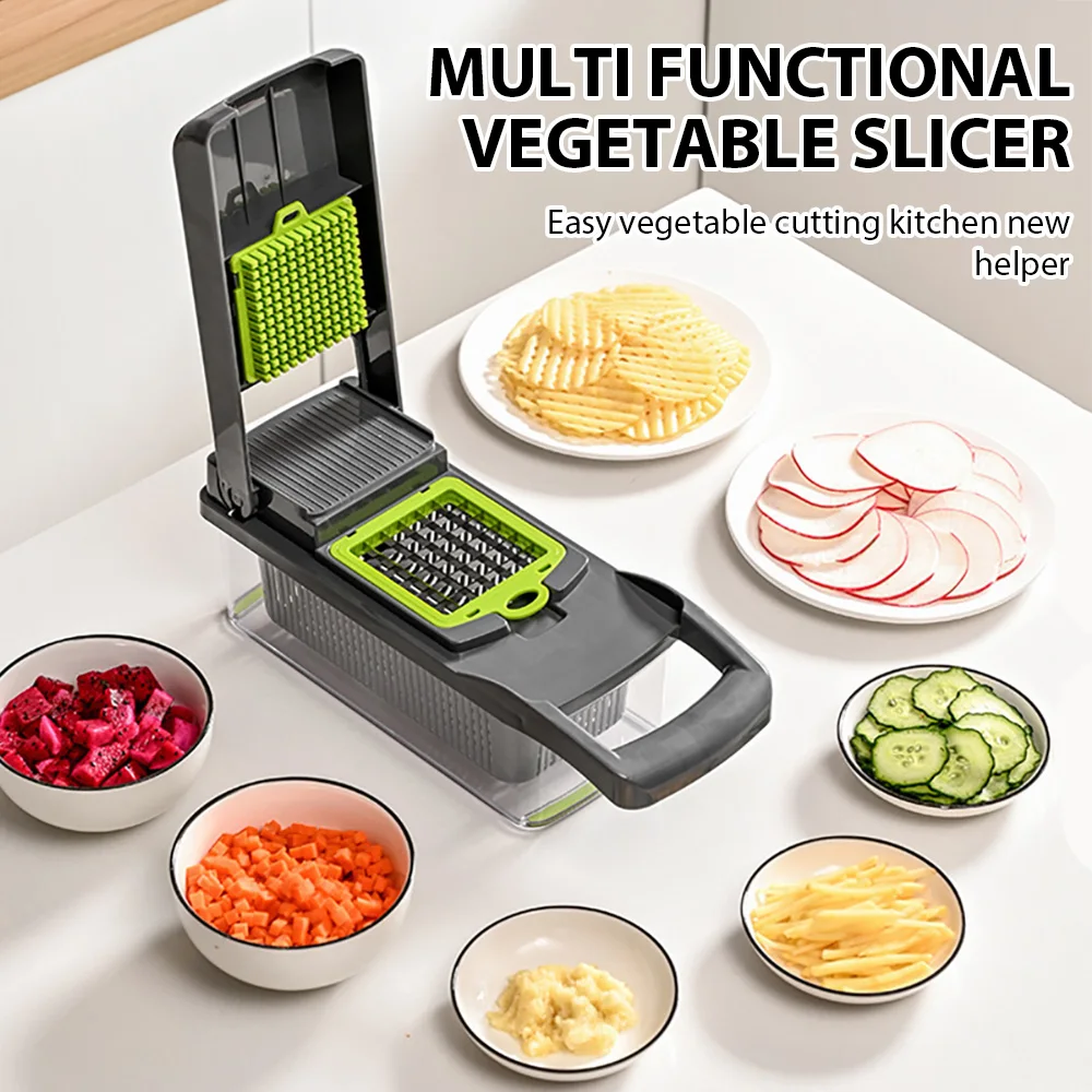 16IN1 Multifunctional Vegetable Chopper Handle Food Grater Dicer Vegetable Slicer Egg Liquid Separator Peeler Kitchen Gadgets