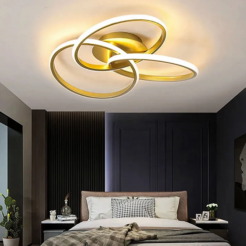 

Modern Luxury LED Ceiling Light For Living Dining Room Chandeliers Master Bedroom Home Indoor Decor Fixture Gold Ceiling Lamps