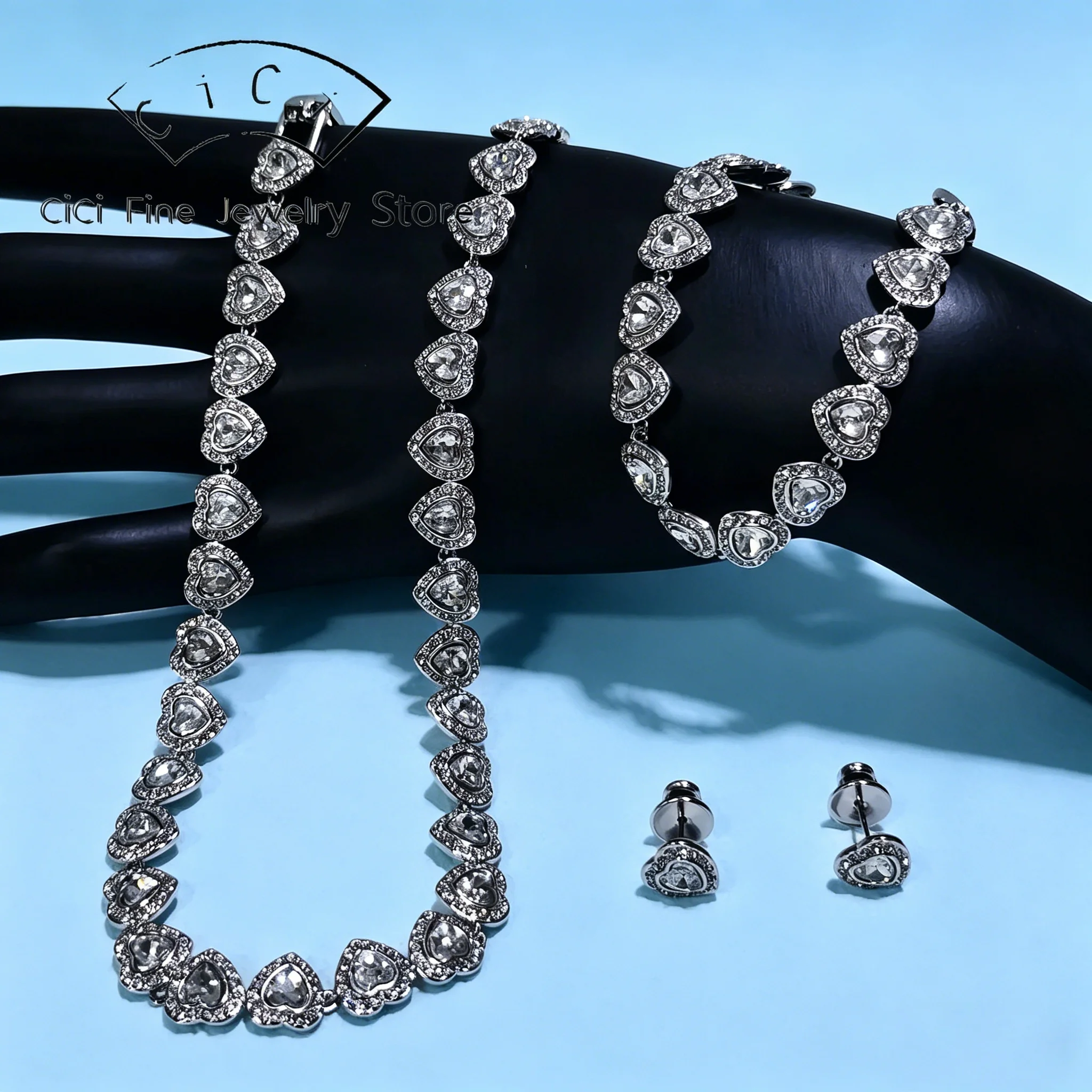 

Оригинальный комплект ювелирных украшений 2026 года: колье, серьги, браслет и кольцо в форме сердца с кристаллами, очаровательный, для женщин, элитный свадебный набор