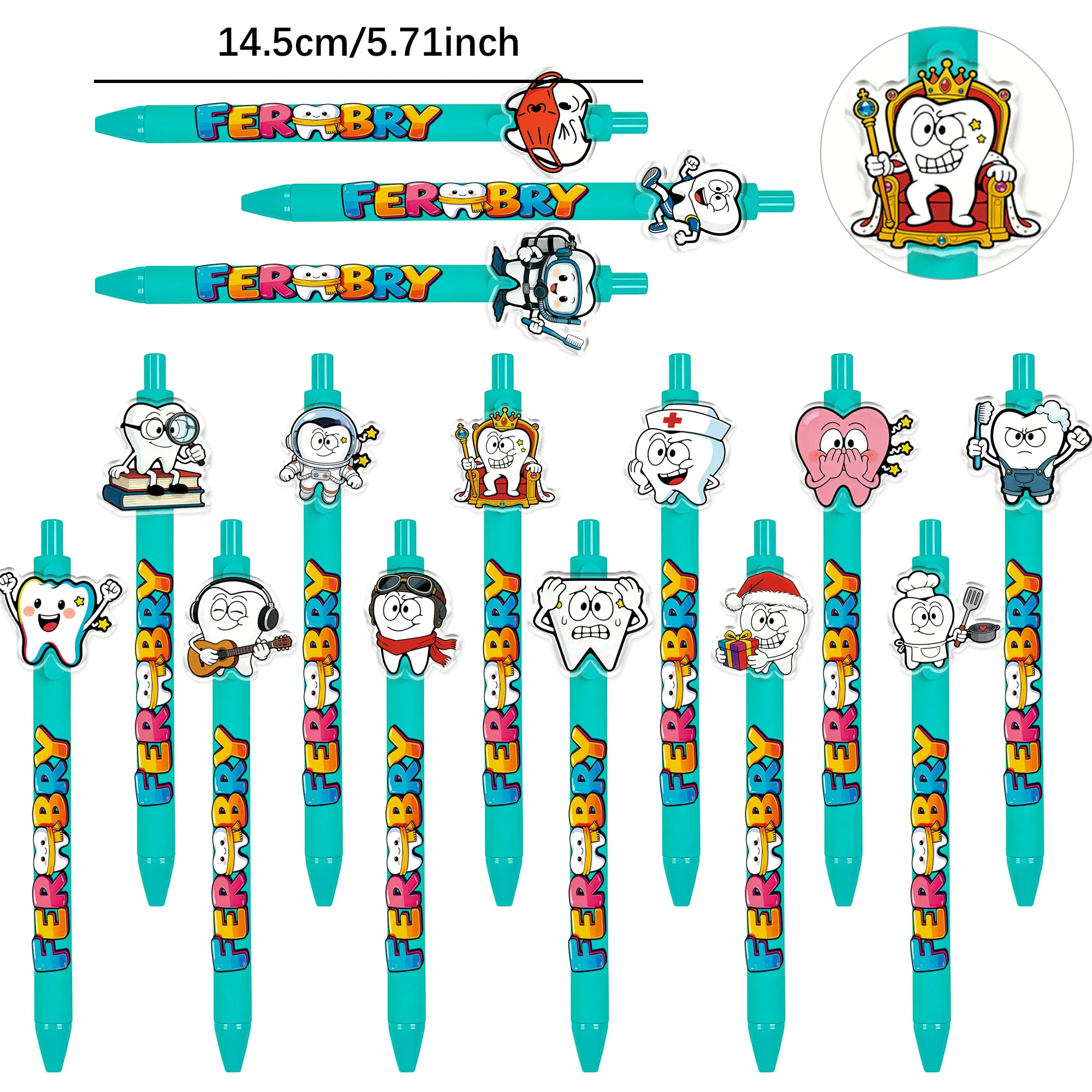 15 PCS / 20 PCS Cute Teeth Pattern Ballpoint Pens - Dental Clinic Gift Pens / Medical Student School Supplies Pens