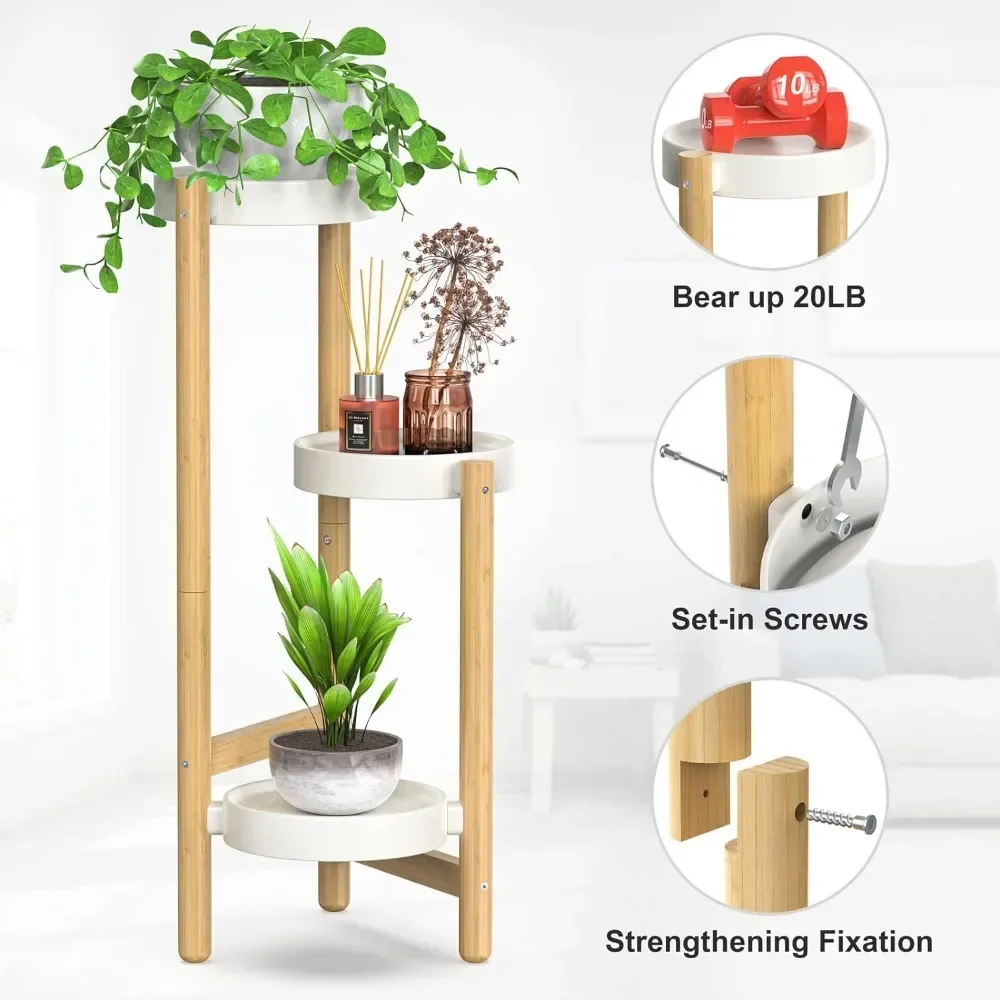 Bamboo Plant Stands Indoor Storage Support for Plants Shelf for Flowers Flowerpot Display Racks Flower Pot Stand Outdoor