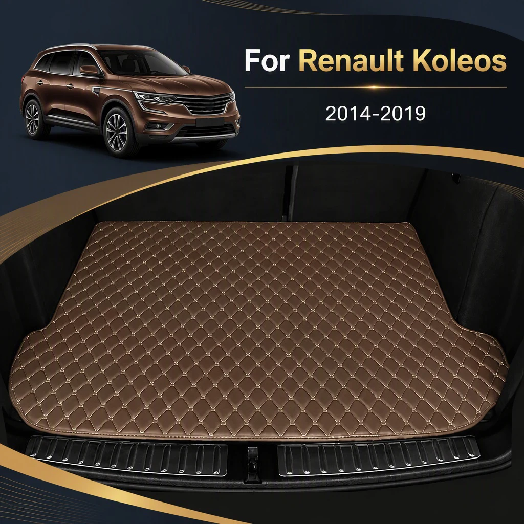 Leather Car Trunk Mat For Renault Koleos 2014 2015 2016 2017 2018 2019 Trunk Cargo Liner Storage Carpet Car Interior Accessories